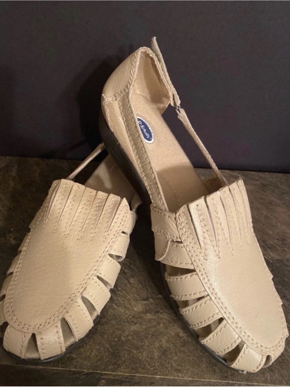 Dr. Scholl's Beige Woven Moccasin Flats